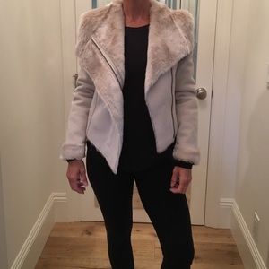 NEW BCBG Max “Clint” shearling jacket suede fur